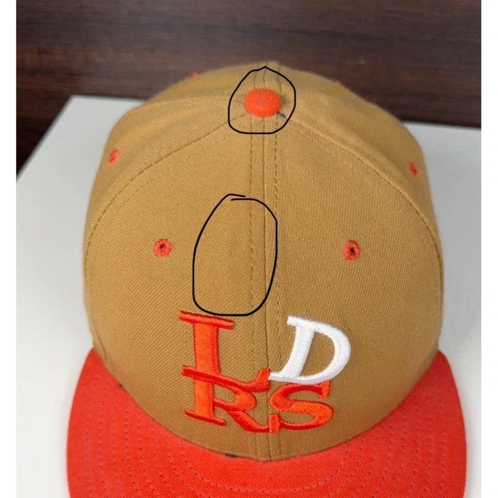 Vintage Leaders 1354 Chicago New Era Fitted Hat - 7 1/2 - Brown Orange